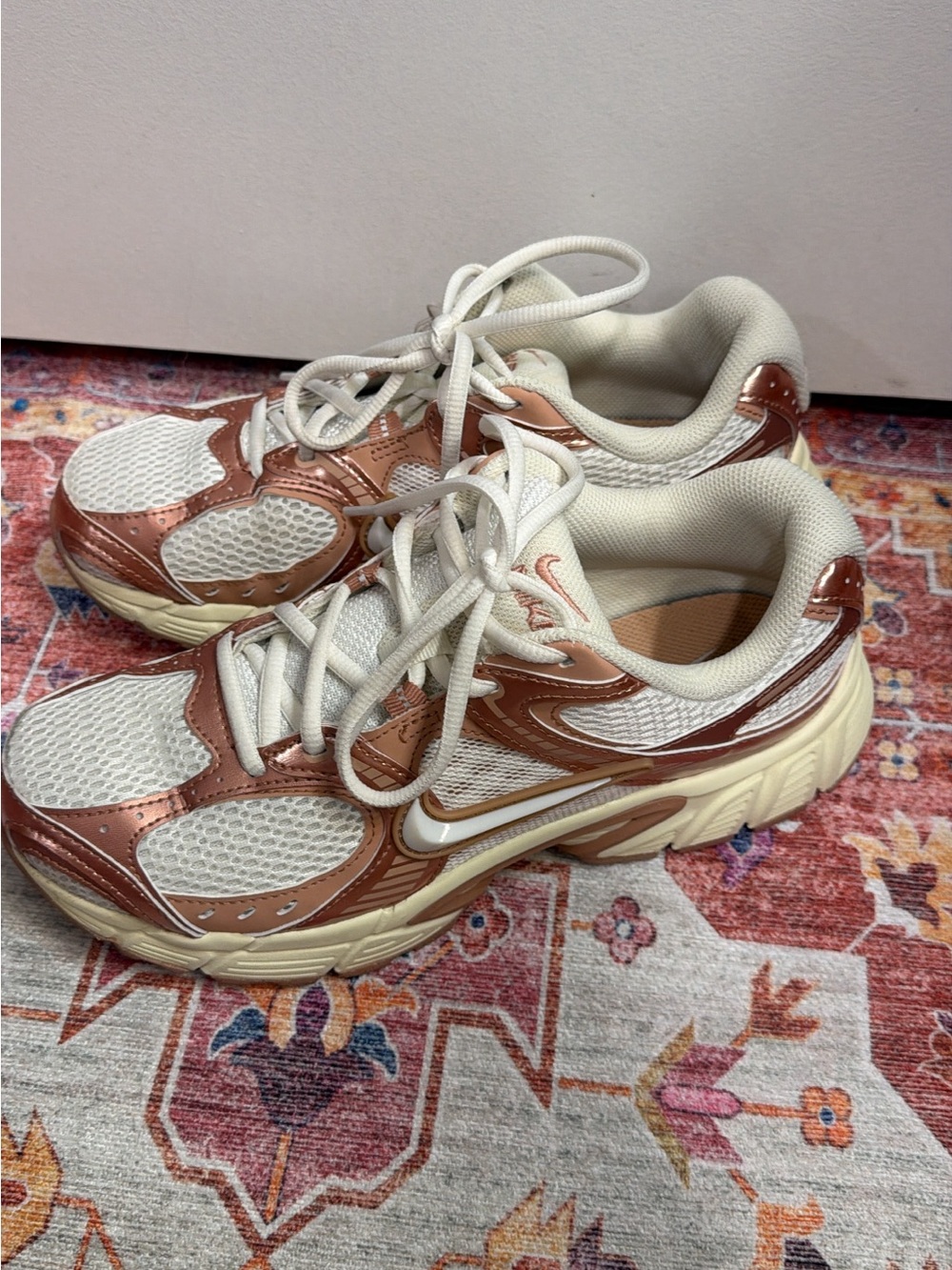 Nike Women's Cream & Rose Gold Athletic Sneakers